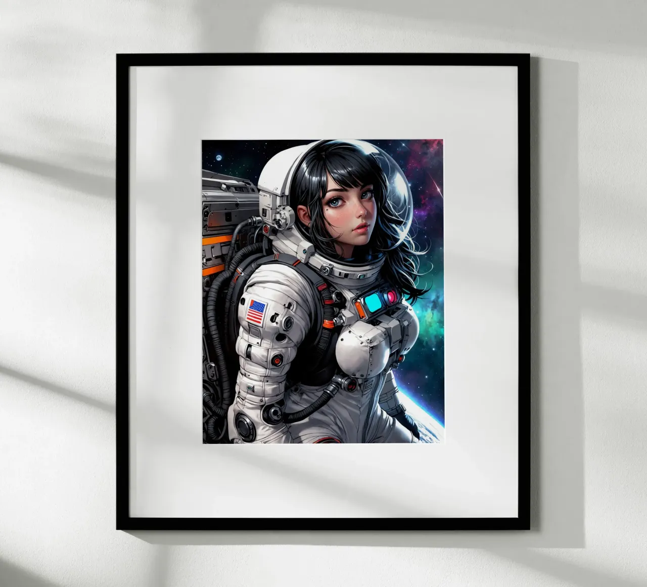 Carino Anime ragazza astronauta poster da Voxel Visionaries