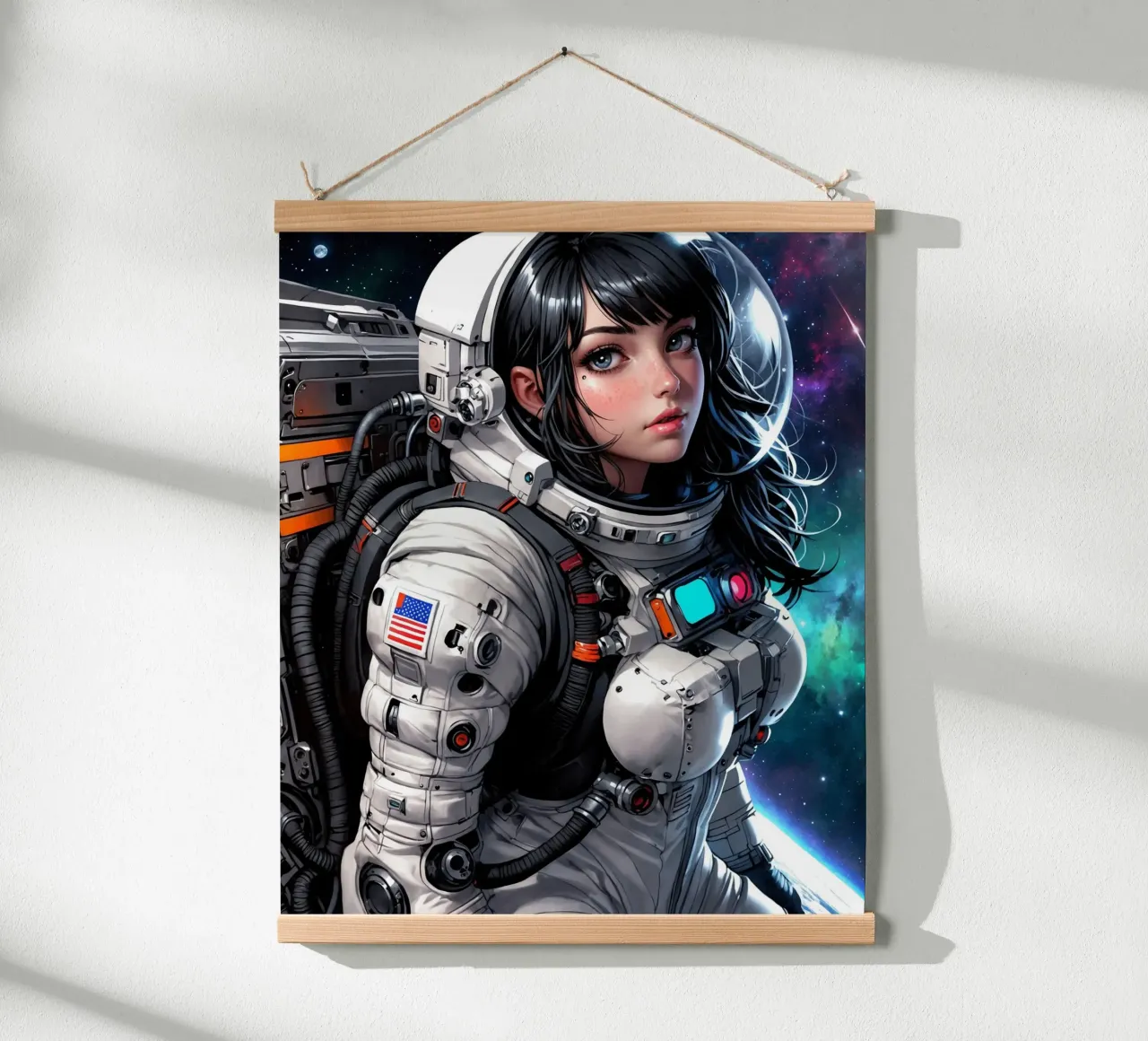 Carino Anime ragazza astronauta poster da Voxel Visionaries