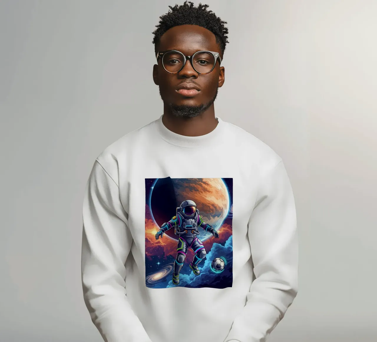 Astronauta che gioca a calcio felpa da Lembayung art