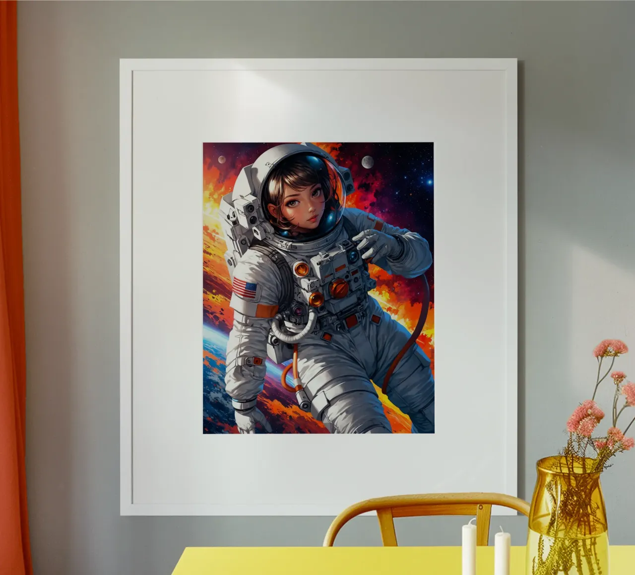 Carino Anime ragazza astronauta poster da Voxel Visionaries