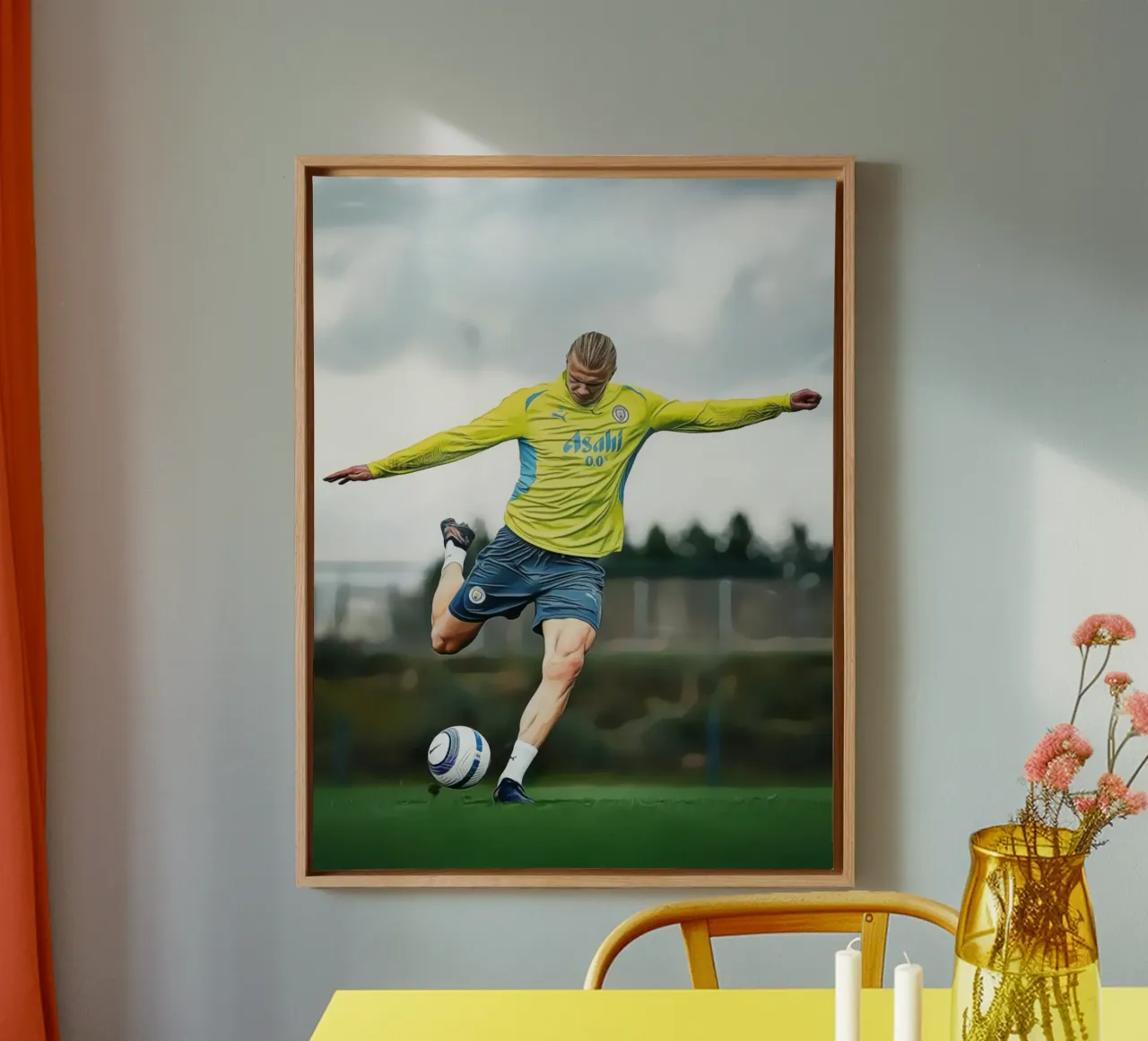 Erling Haaland Digitale Kunst canvas met Baklijst van ArdanART