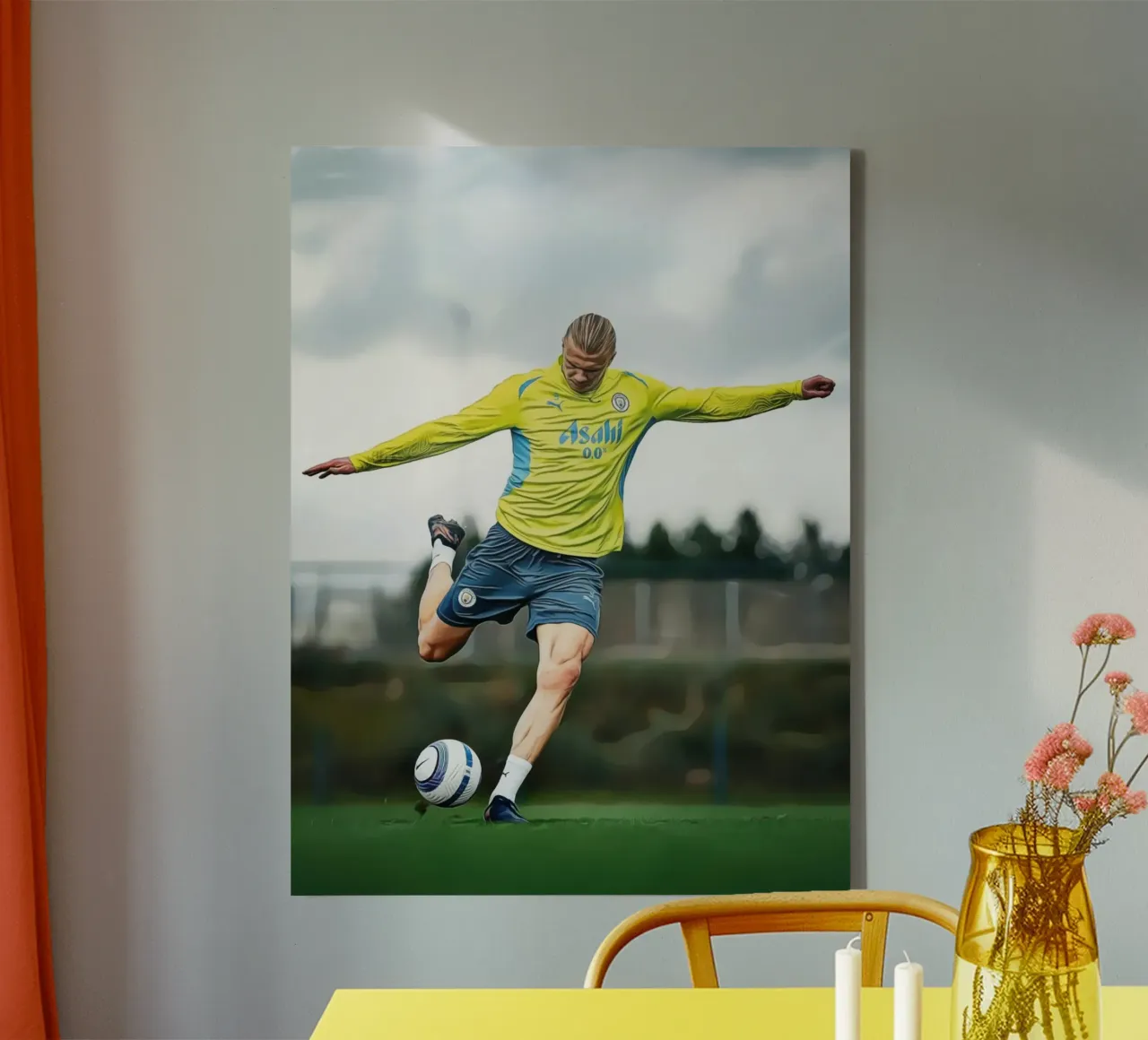 Erling Haaland Digitale Kunst canvas met Baklijst van ArdanART