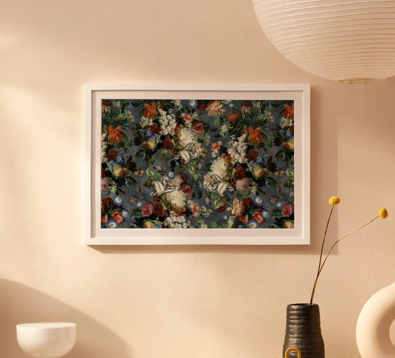 Bouquet floreale barocco d'epoca con rose e tulipani poster da Vintage World - Uta Naumann