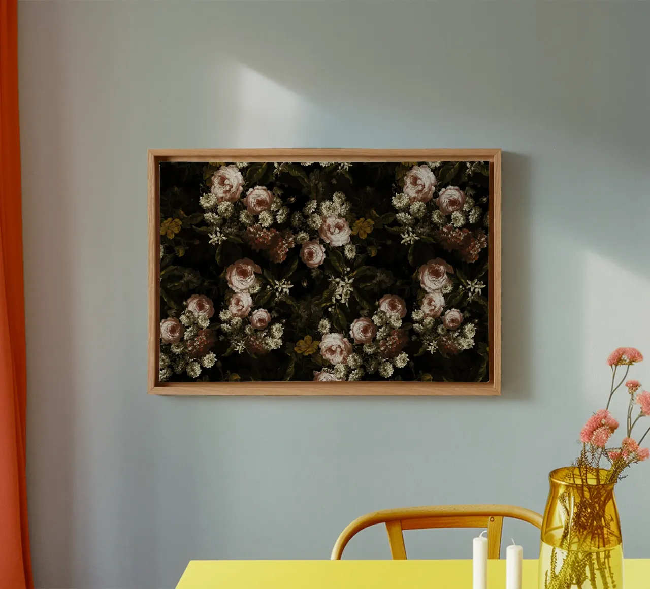 Rose barocche d'epoca con fiori d'arancio e gelsomino tela con Cornice a cassetta da Vintage World - Uta Naumann