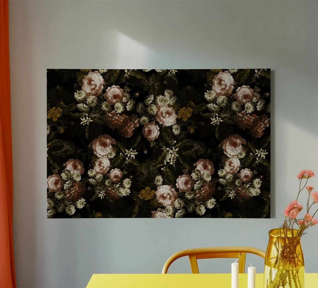 Rose barocche d'epoca con fiori d'arancio e gelsomino tela con Cornice a cassetta da Vintage World - Uta Naumann