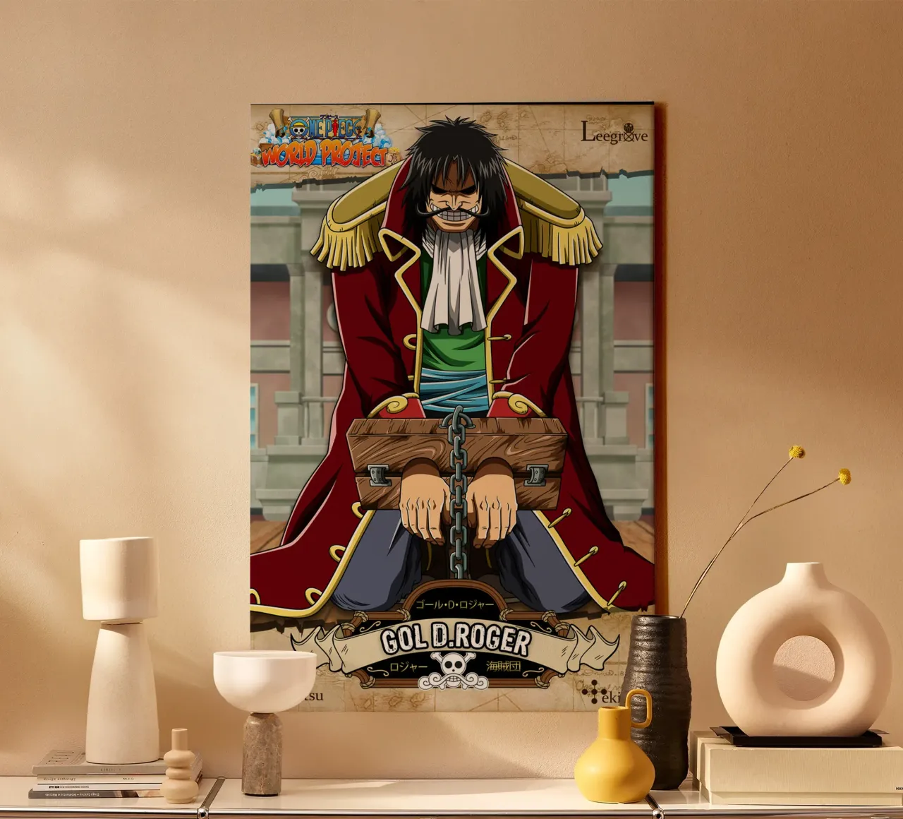 avventura pirati anime - Gol D Roger tela con Cornice a cassetta da imstildreaming