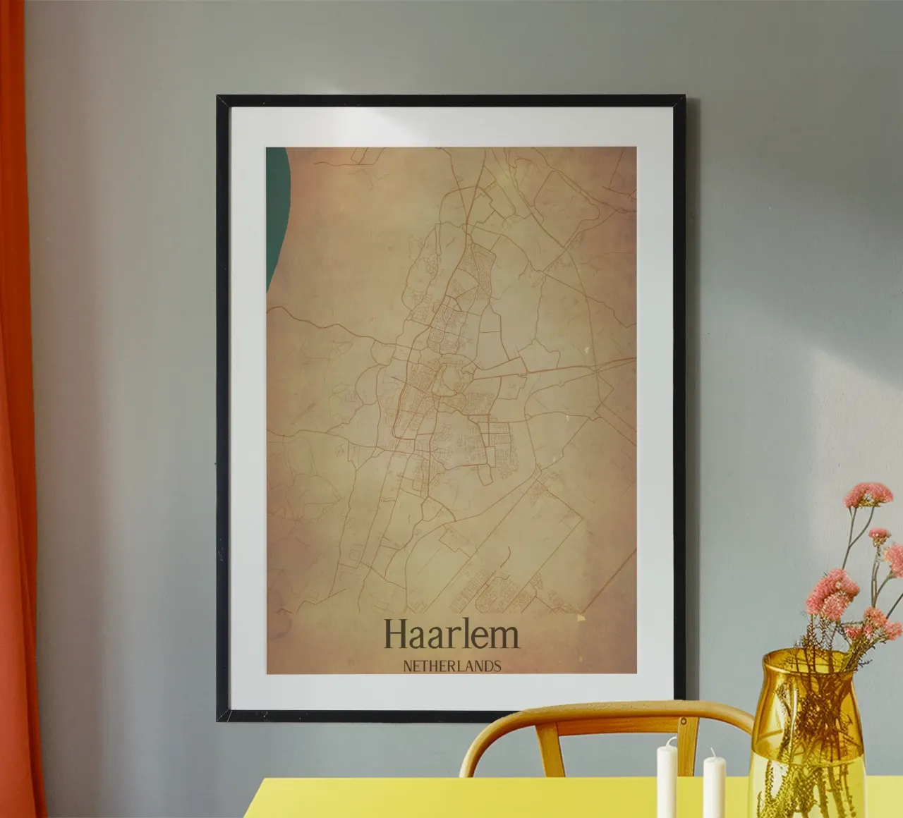 Haarlem NETHERLANDS poster con telaio in legno da WorldPrint