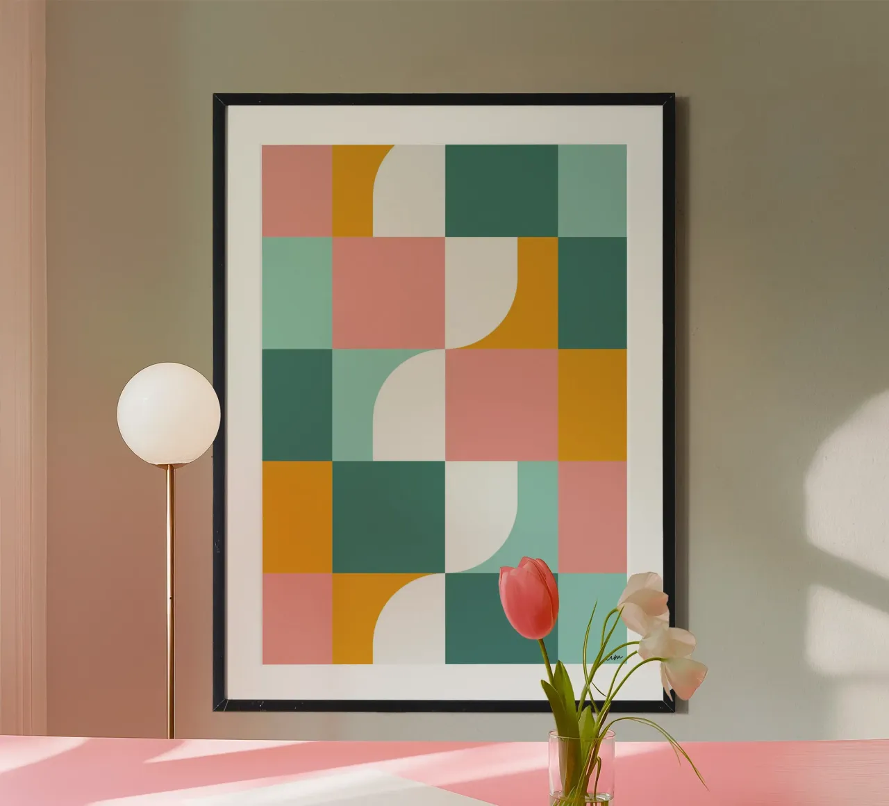 seventies de Caroline poster con telaio in alluminio da cim_art