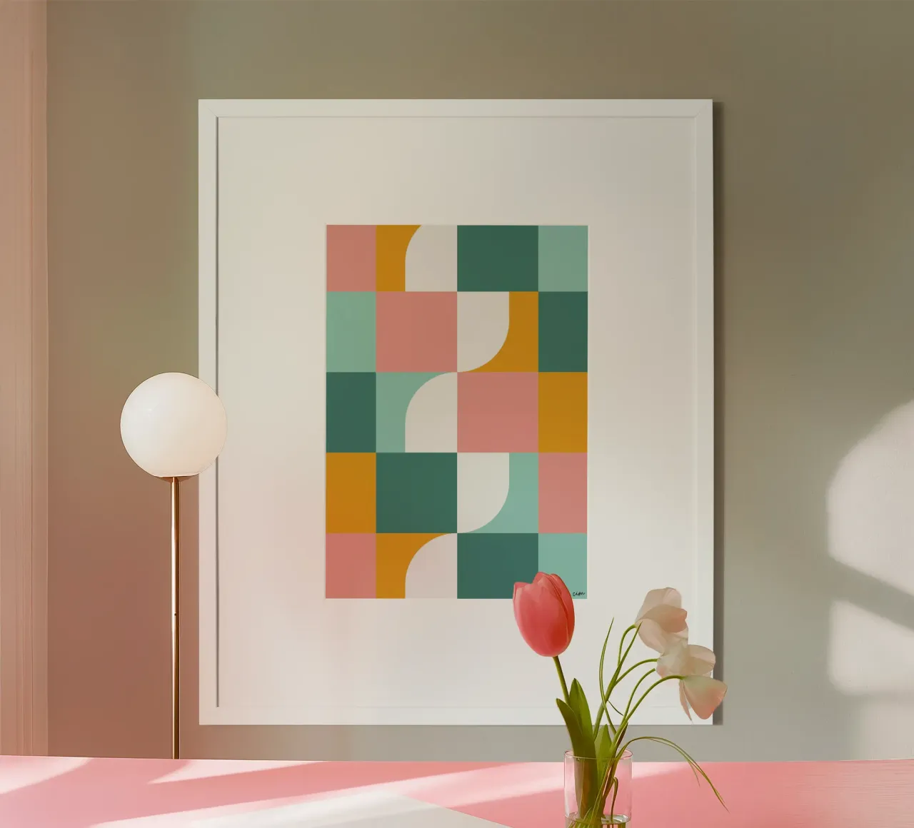 seventies de Caroline poster con telaio in alluminio da cim_art