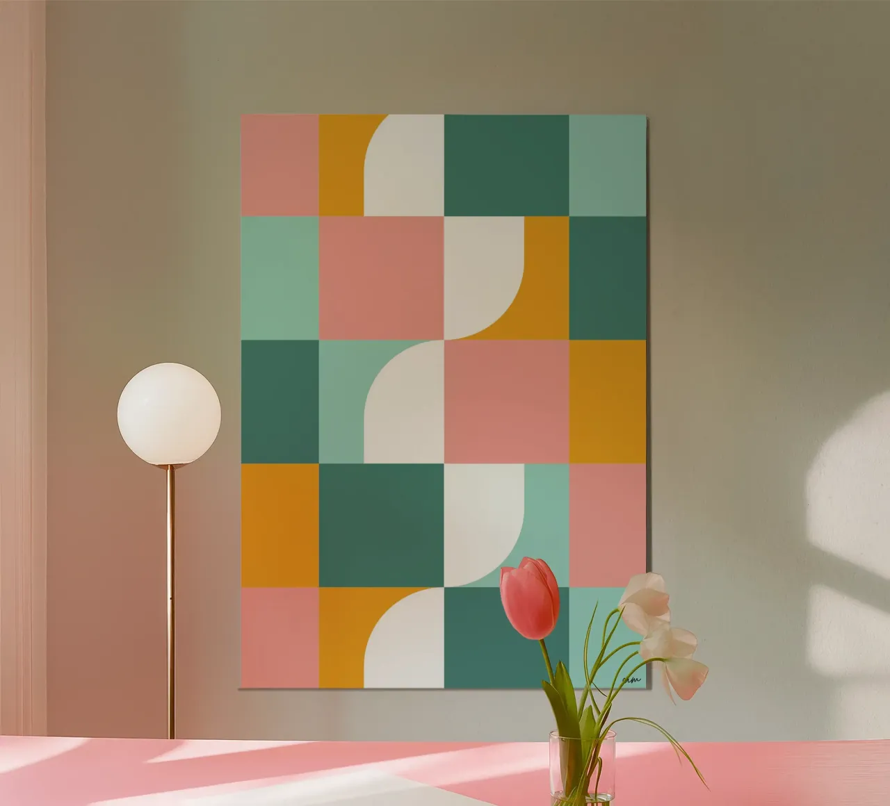 seventies de Caroline poster con telaio in alluminio da cim_art