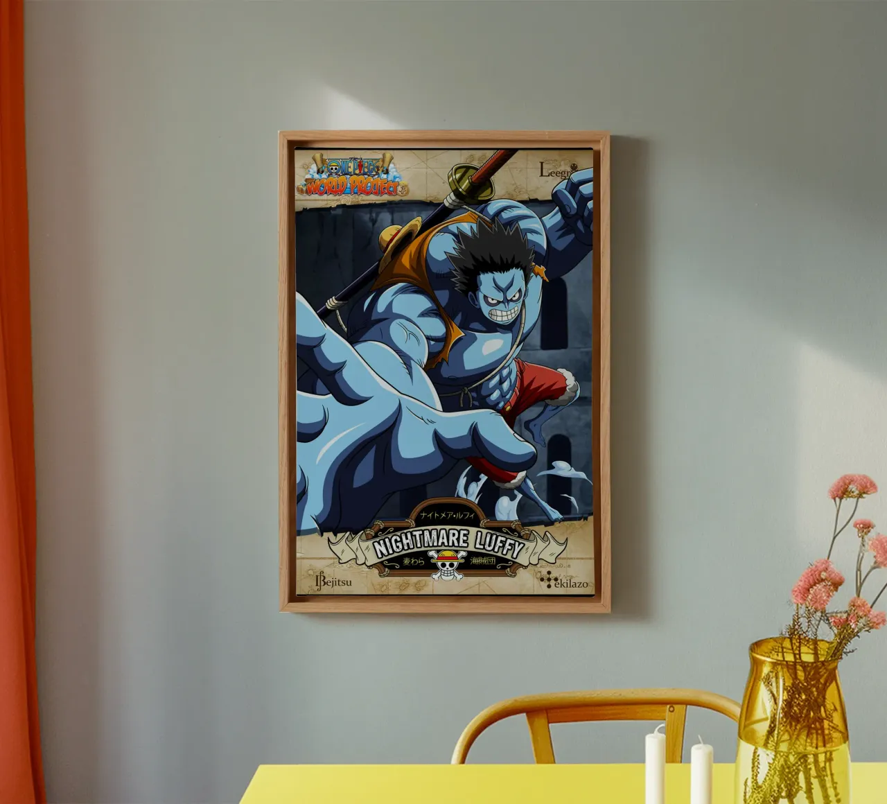 Adventure pirates anime - Nightmare Luffy canvas with Floater frame by skurtow