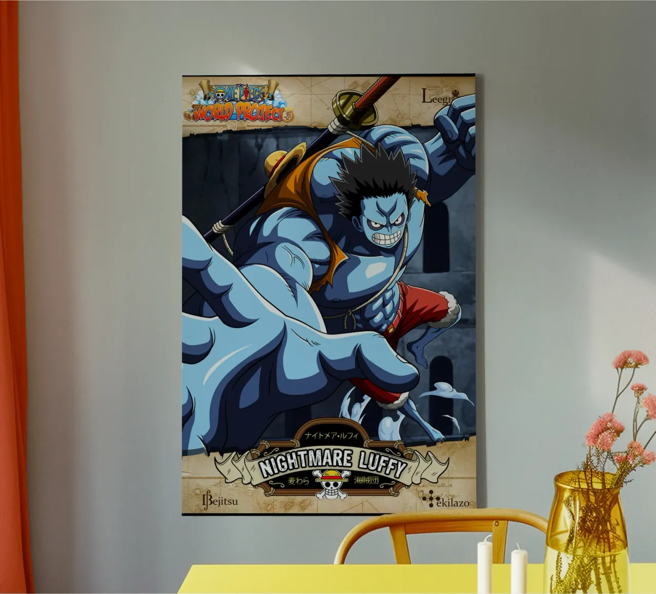 Adventure pirates anime - Nightmare Luffy canvas with Floater frame by skurtow