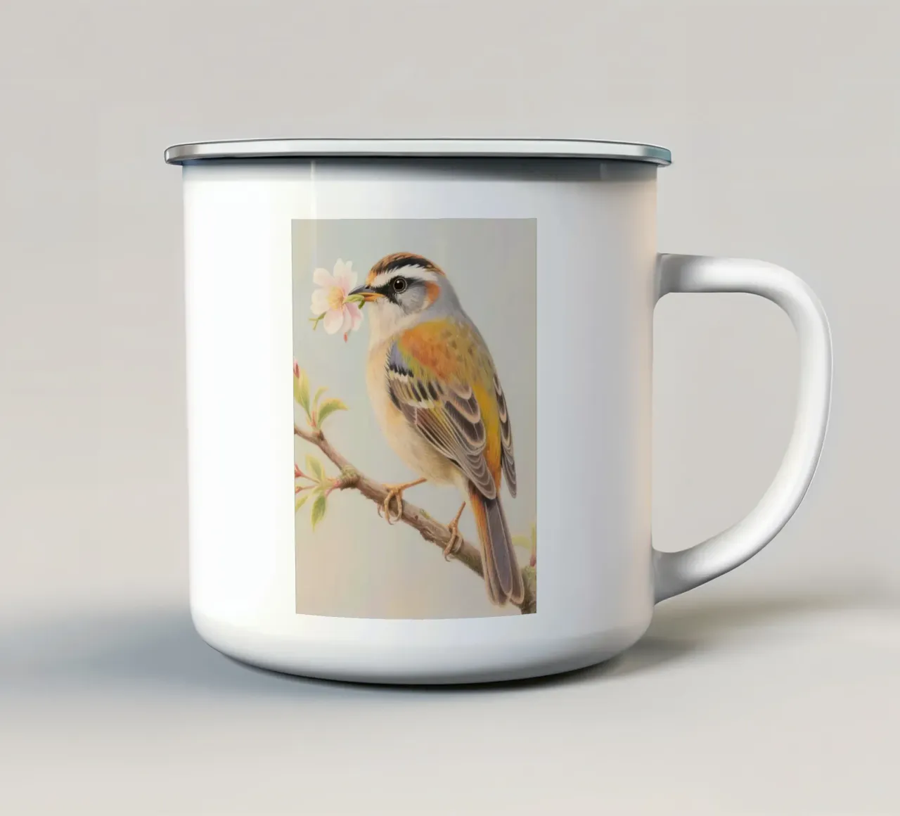 Uccellino tazza in smalto da knowledge