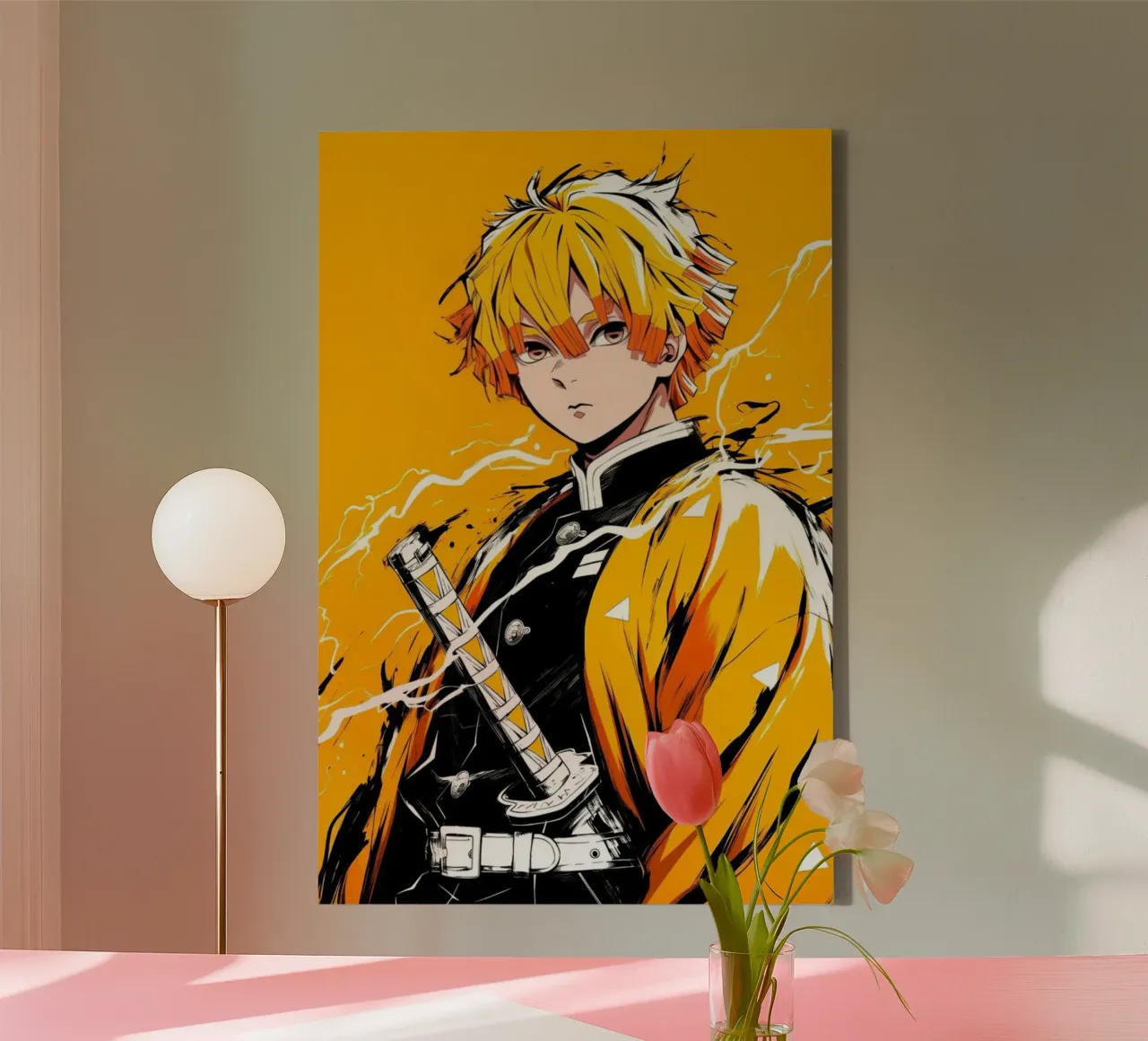 Zenitsu Agatsuma - demonendoder essentieel 2 canvas met Baklijst van igoshartwrks