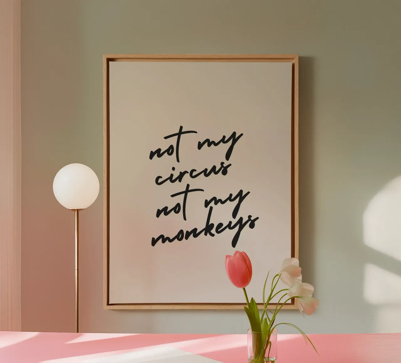 Not My Monkeys tela con Cornice a cassetta da Mottos by Sinan Saydik