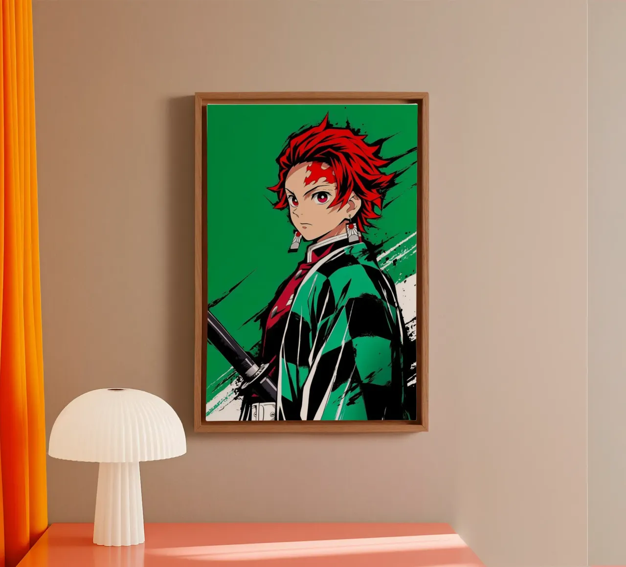 Maglietta essenziale Tanjio Kimetsu No Yaiba tela con Cornice a cassetta da igoshartwrks