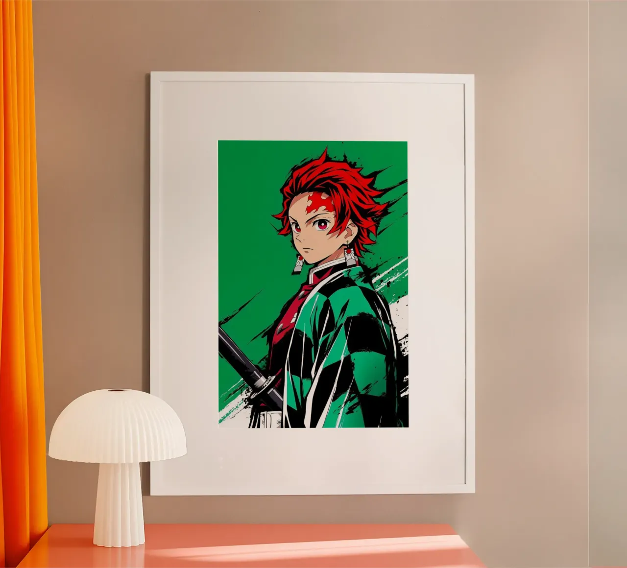 Maglietta essenziale Tanjio Kimetsu No Yaiba poster con telaio in plastica da igoshartwrks