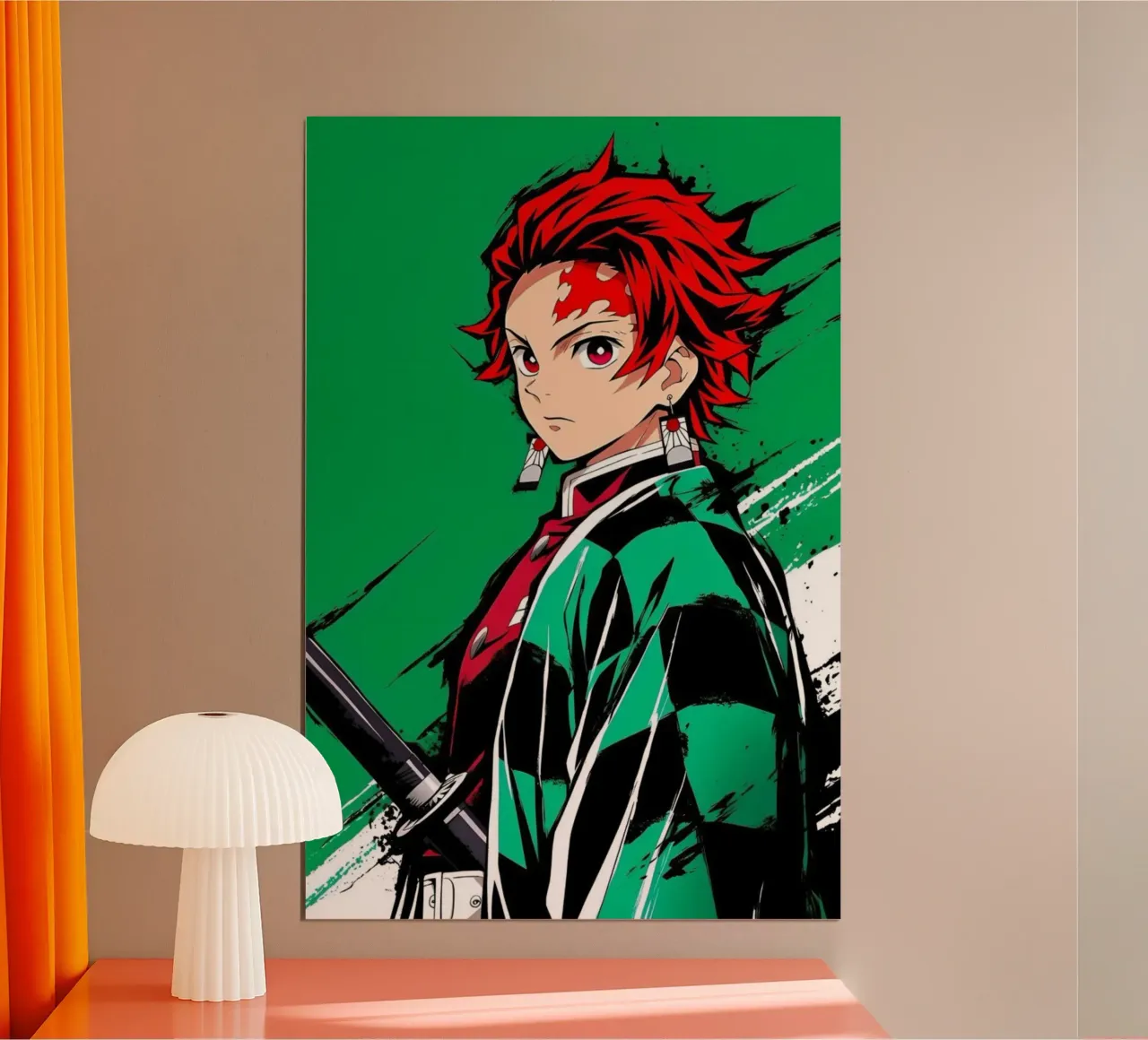 Maglietta essenziale Tanjio Kimetsu No Yaiba poster con telaio in plastica da igoshartwrks