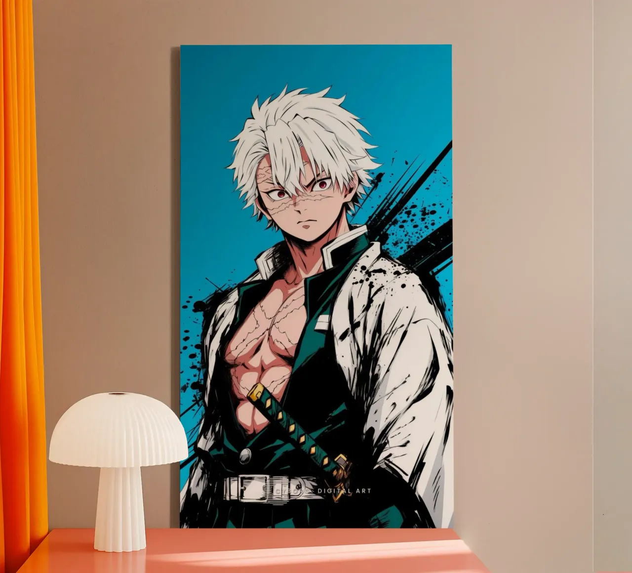 Sanemi Shinazugawa Kimetsu No Yaiba essential canvas with Floater frame by igoshartwrks