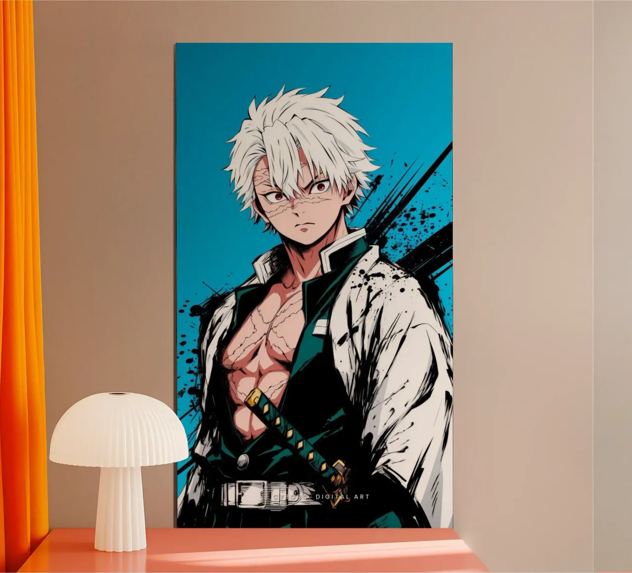 Sanemi Shinazugawa Kimetsu No Yaiba essenziale poster con telaio in alluminio da igoshartwrks