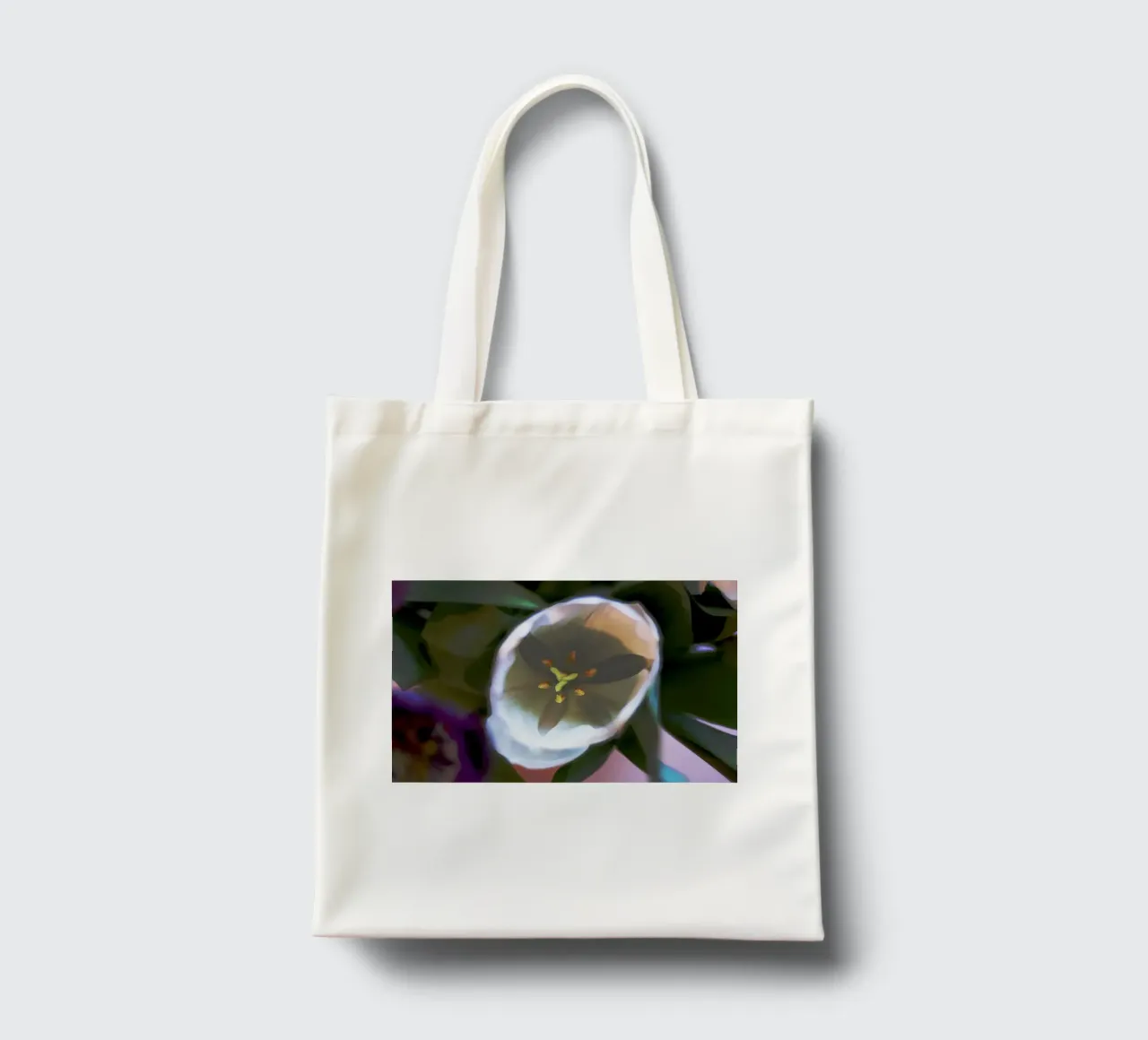 Inner Bloom - Abstract Witte Tulp Fine Art Print jute draagtas van jay
