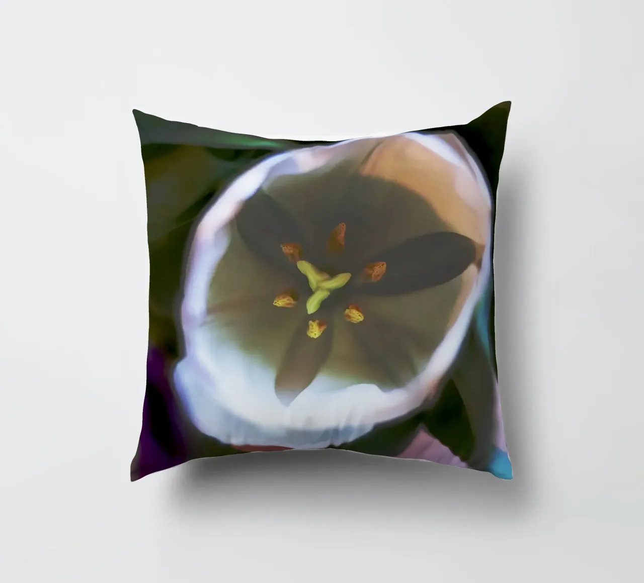 Inner Bloom - Abstract Witte Tulp Fine Art Print kussen van jay