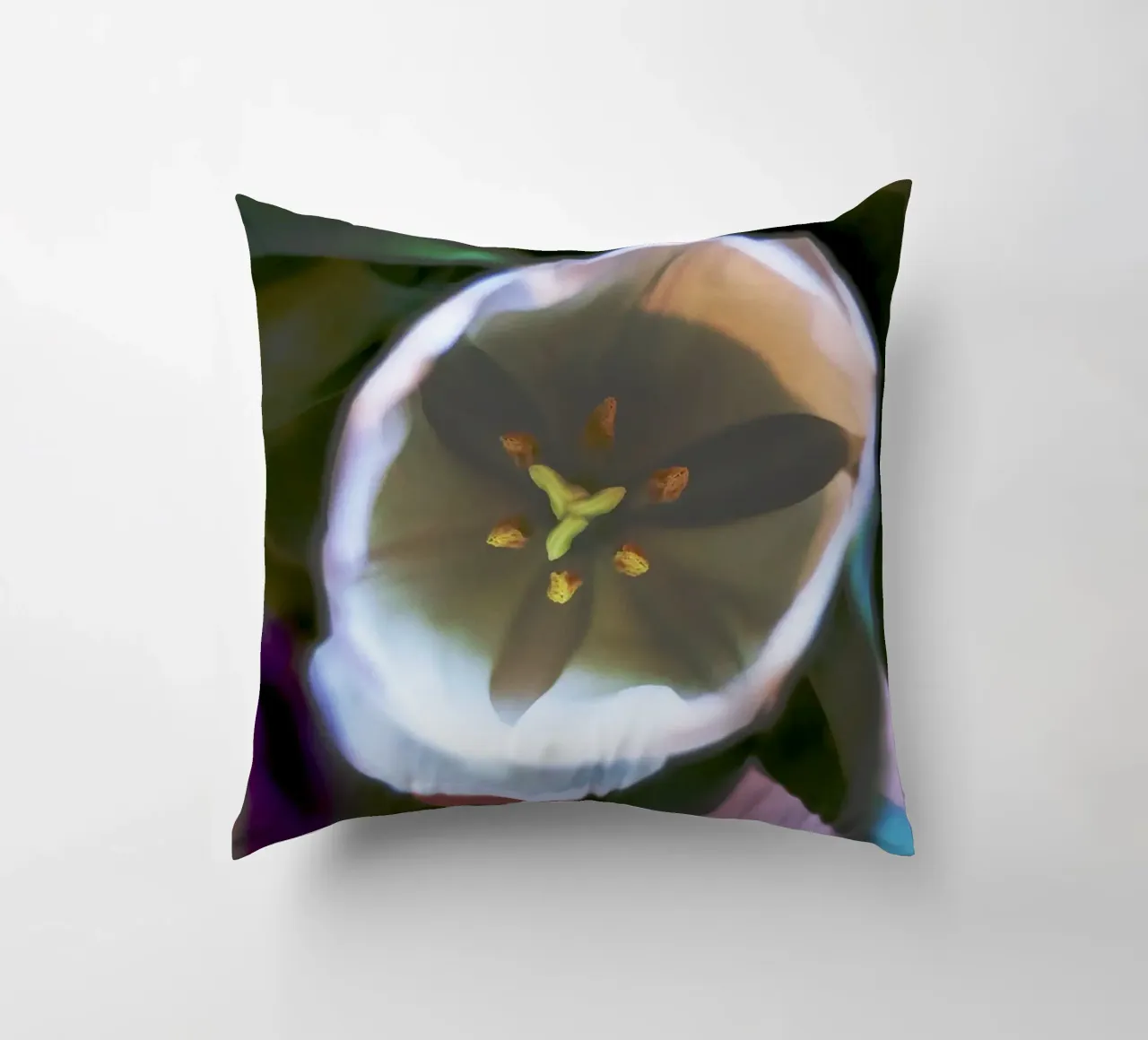 Inner Bloom - Abstract Witte Tulp Fine Art Print kussen van jay