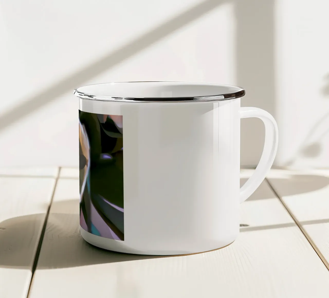 Inner Bloom - Abstract White Tulip Fine Art Print enamel mug by jay