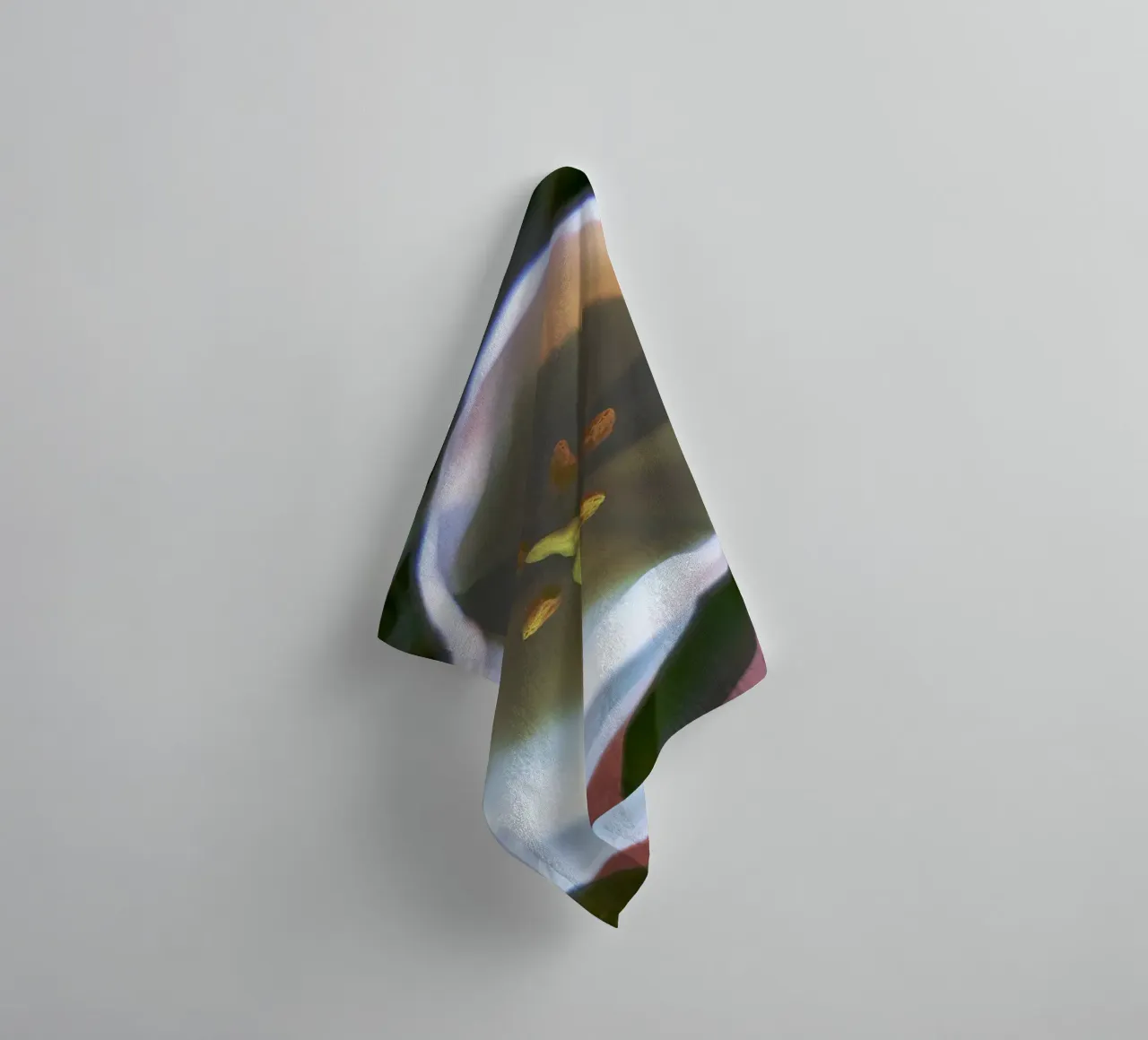 Inner Bloom - Abstract Witte Tulp Fine Art Print badhanddoek van jay