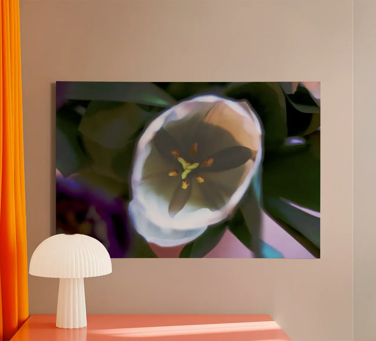 Inner Bloom - Abstract Witte Tulp Fine Art Print canvas van jay