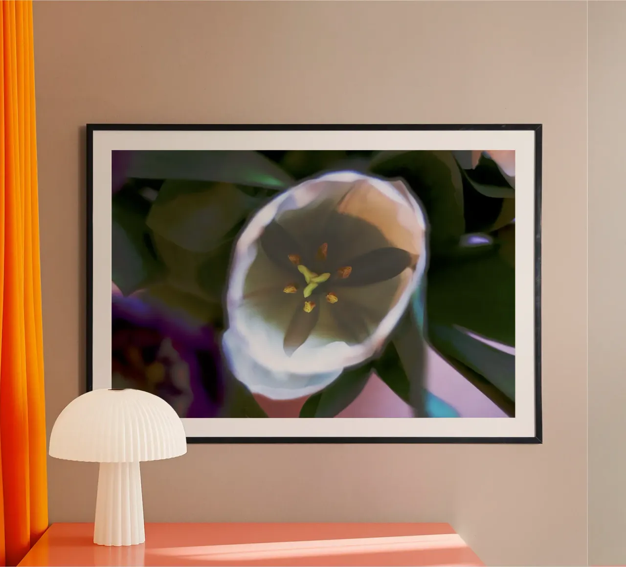 Inner Bloom - Abstract Witte Tulp Fine Art Print poster van jay