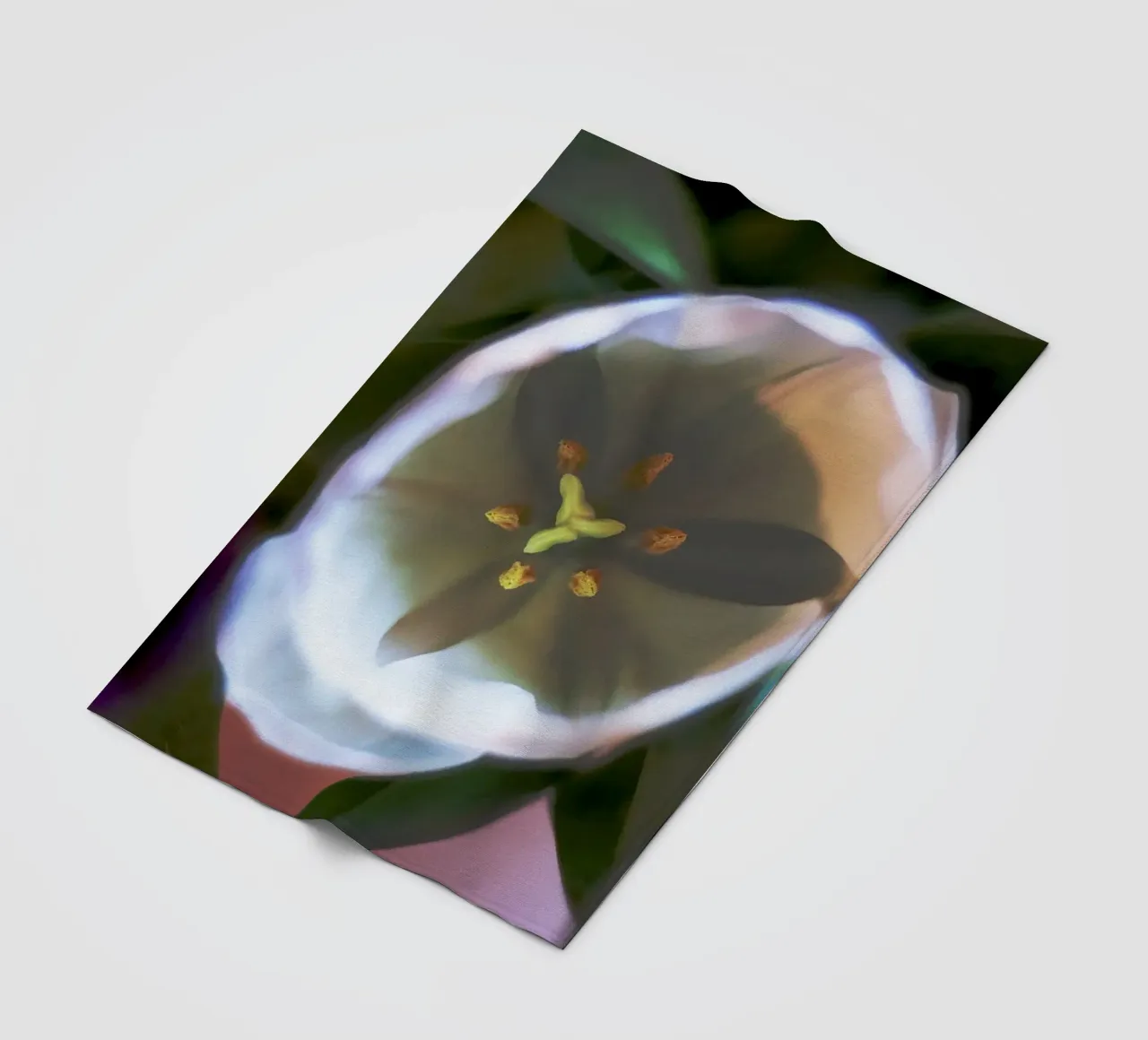 Inner Bloom - Abstract White Tulip Fine Art Print fleece blanket by jay
