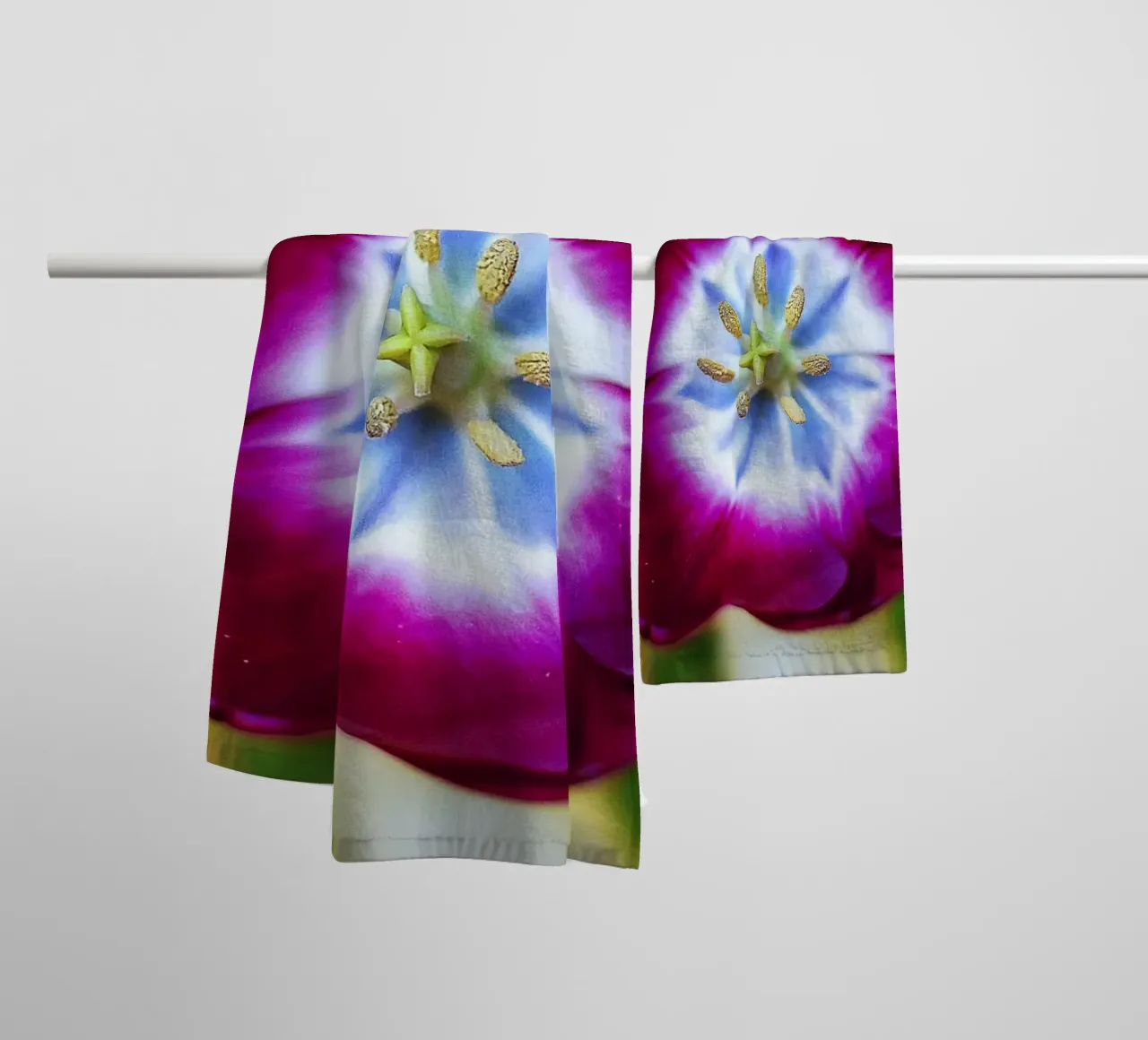 Mystic Core – Deep Violet Tulip Fine Art Print towel by jay