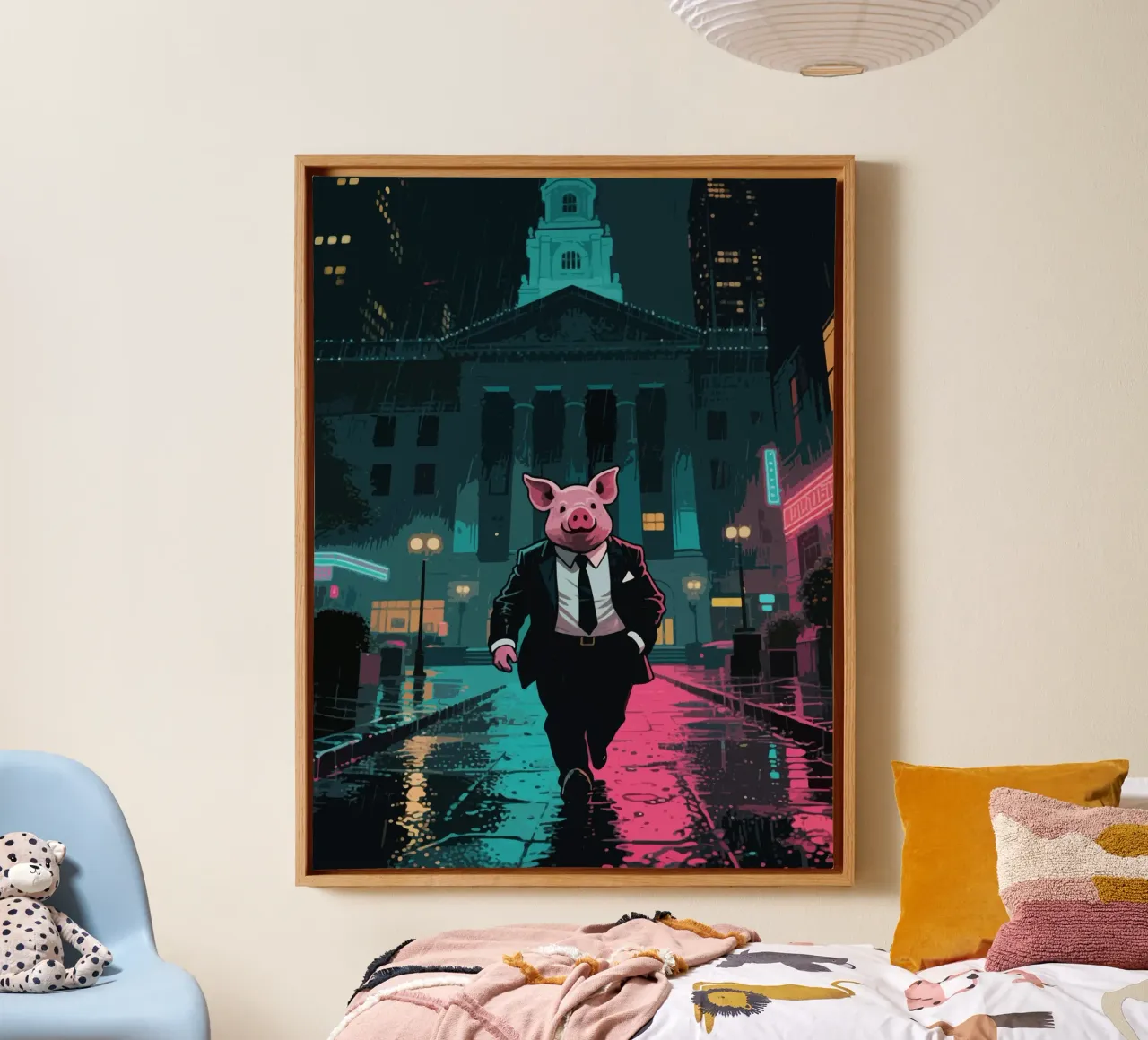 Agent Mafia Funny Pig tela con Cornice a cassetta da knowledge