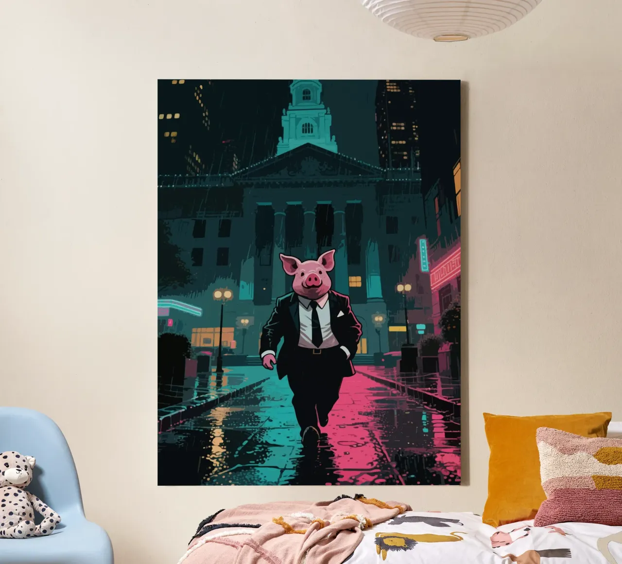 Agent Mafia Funny Pig tela con Cornice a cassetta da knowledge