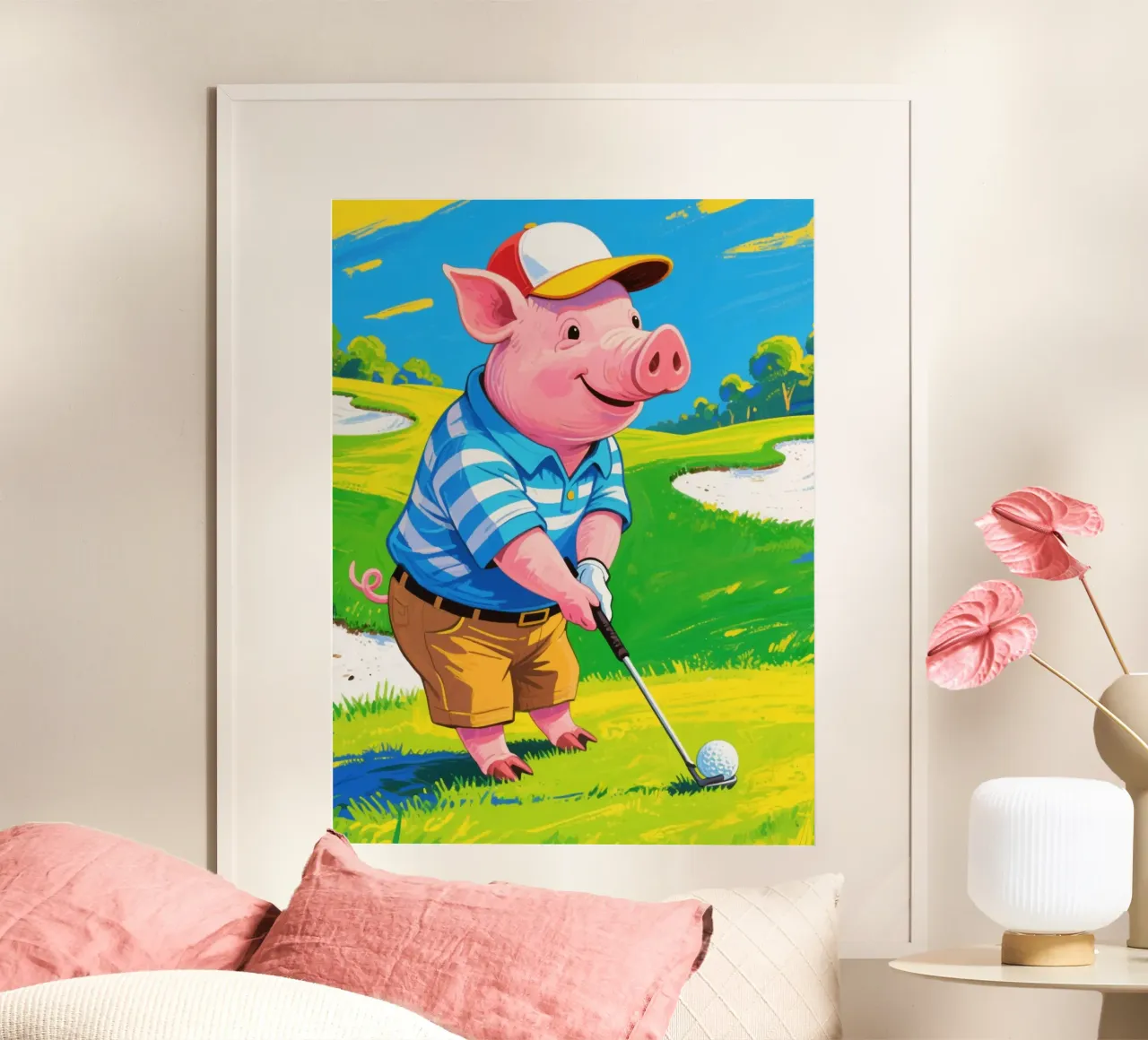 Funny Pig Golf Deporte poster de knowledge