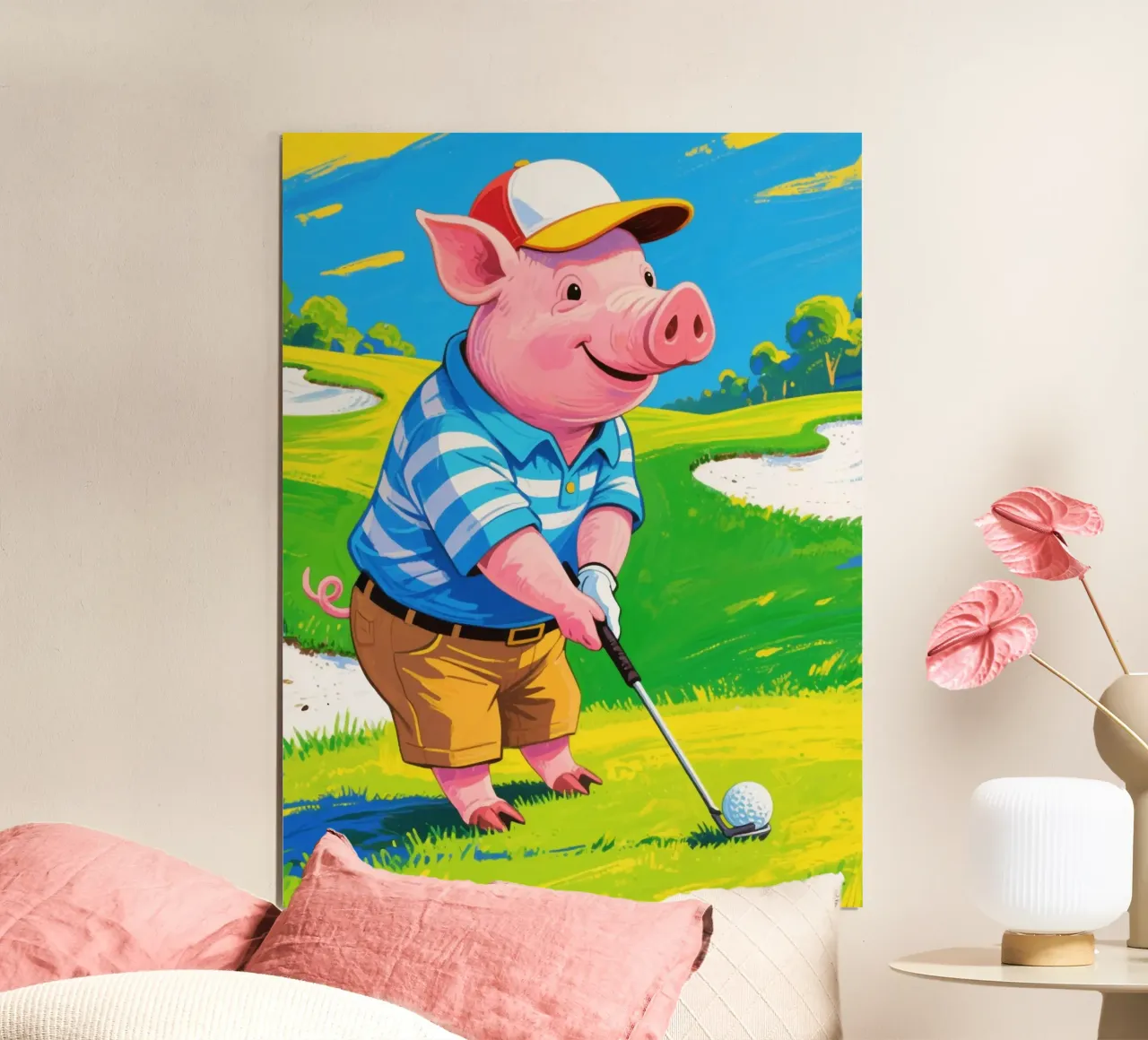 Funny Pig Golf Deporte poster de knowledge