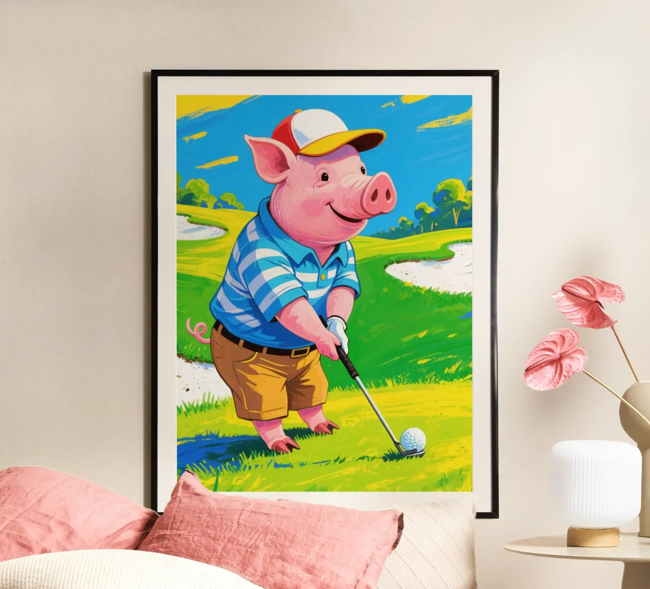 Funny Pig Golf Deporte poster de knowledge