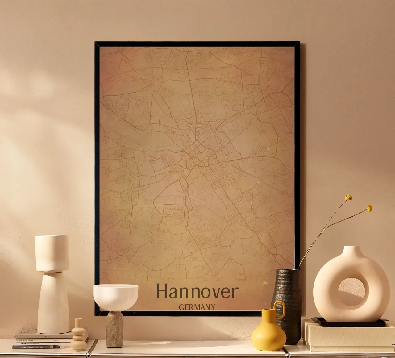 Hannover GERMANY poster con telaio in legno da WorldPrint
