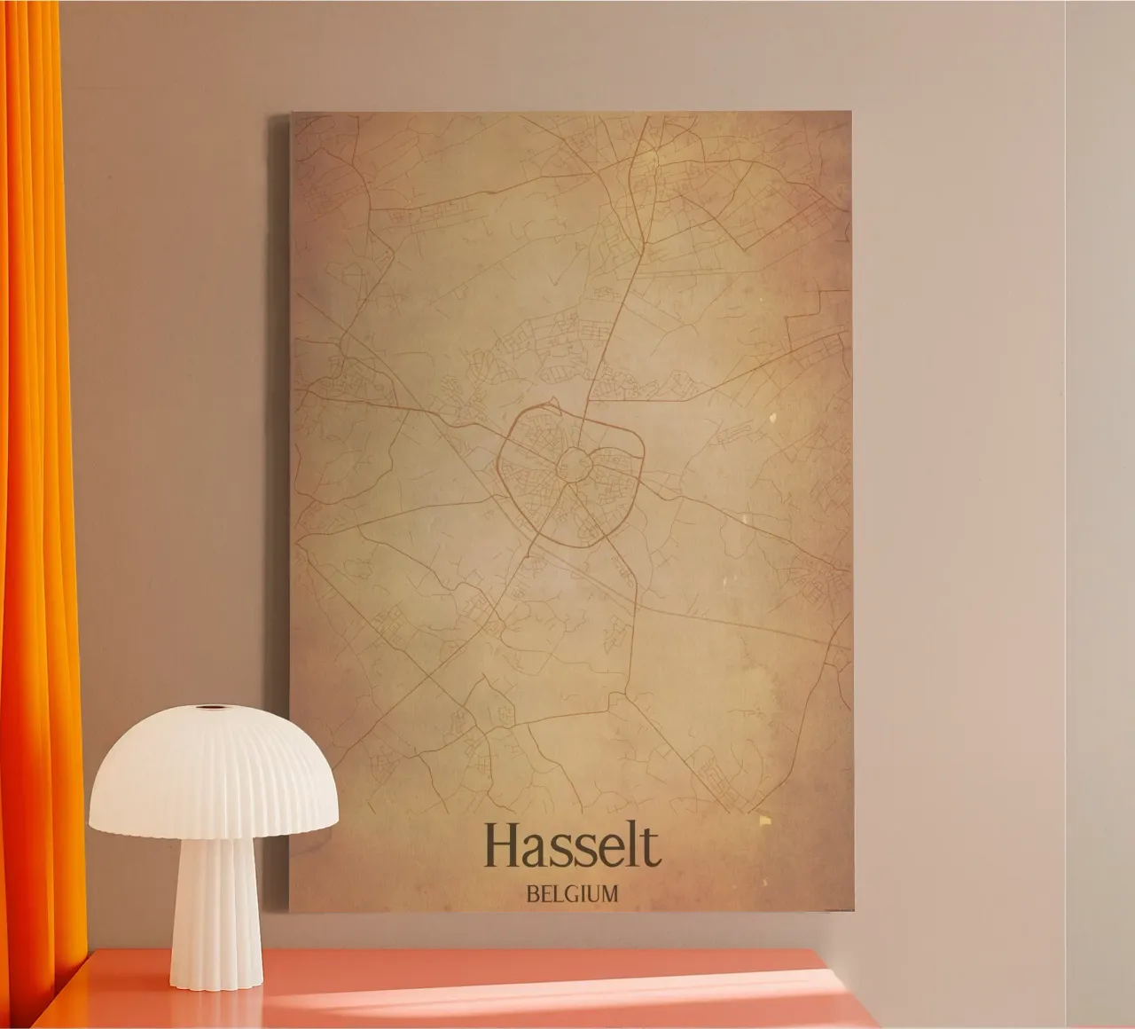 Hasselt BELGIUM canvas met Baklijst van WorldPrint