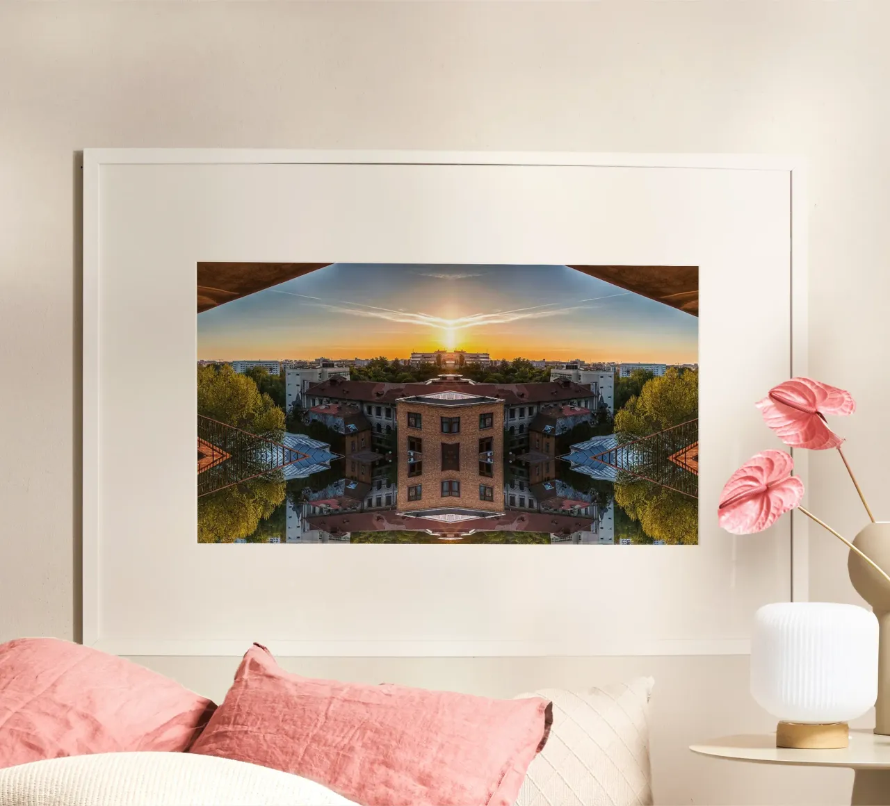 Sunset Stedelijke Geometrie - Kunstdruk poster van jay