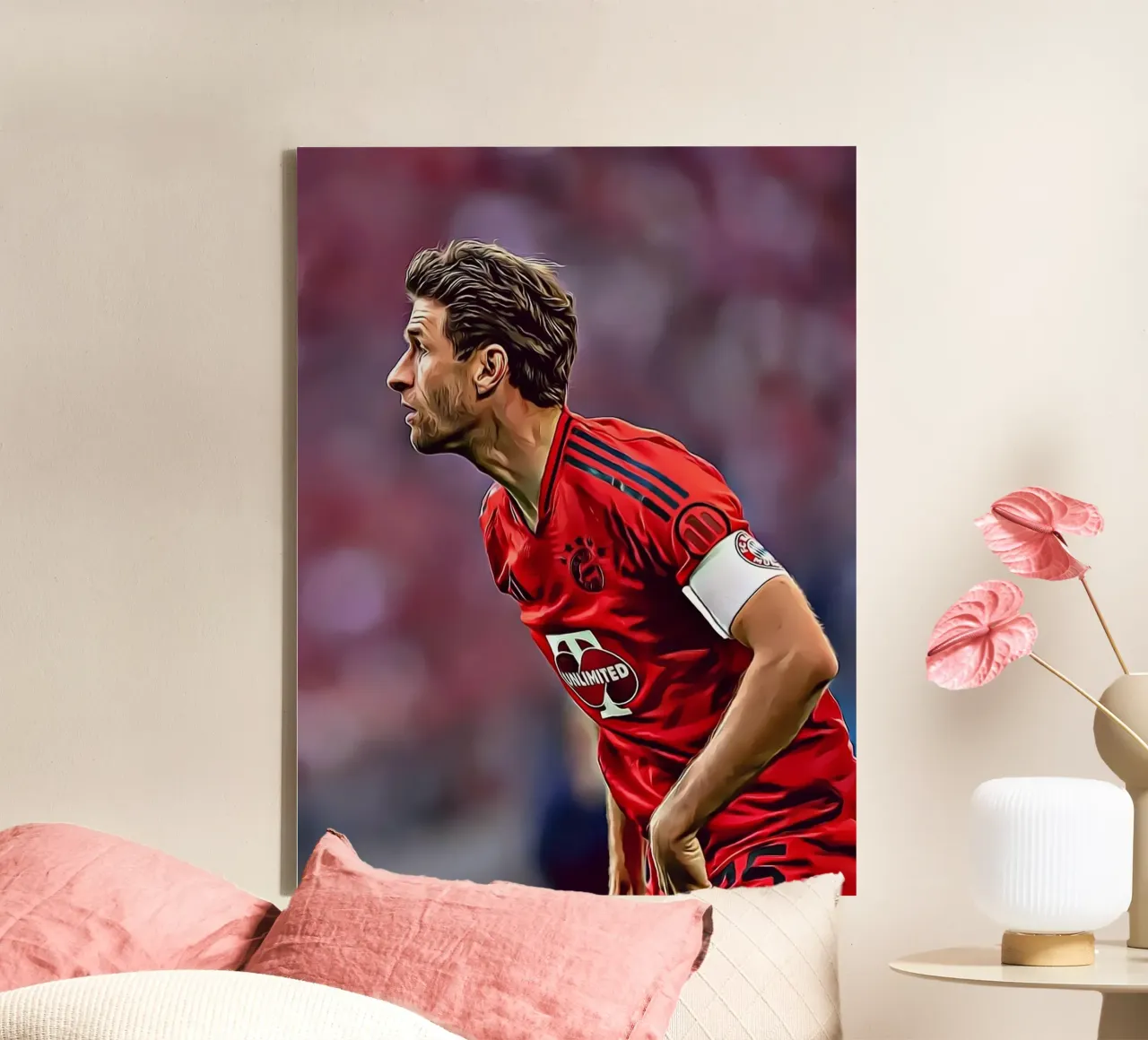 Thomas Müller Capitano del Bayern Poster d'arte digitale tela con Cornice a cassetta da ArdanART