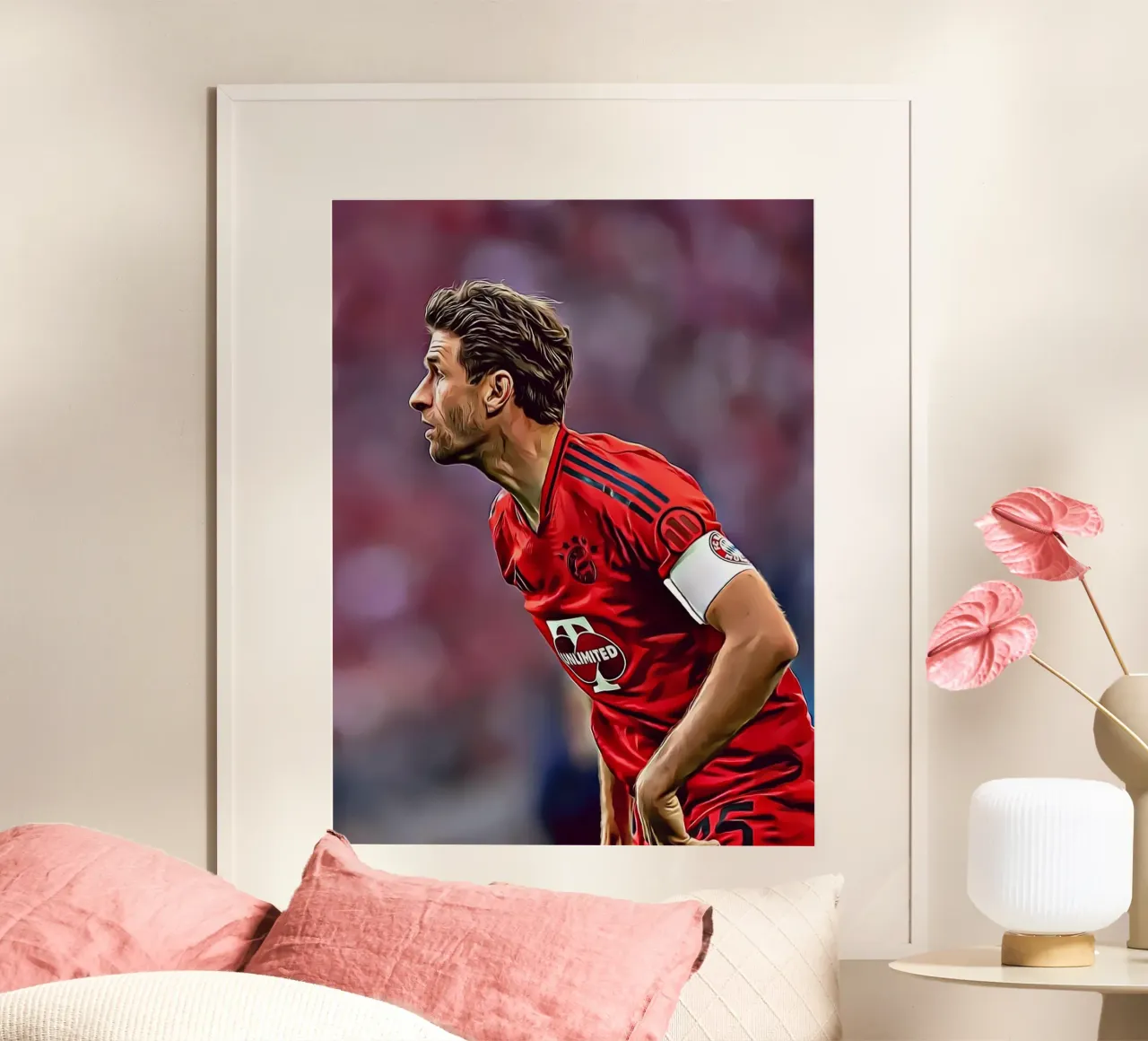 Thomas Müller Capitano del Bayern Poster d'arte digitale poster con telaio in legno da ArdanART