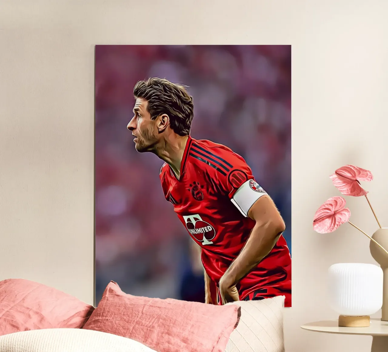 Thomas Müller Capitano del Bayern Poster d'arte digitale poster con telaio in legno da ArdanART