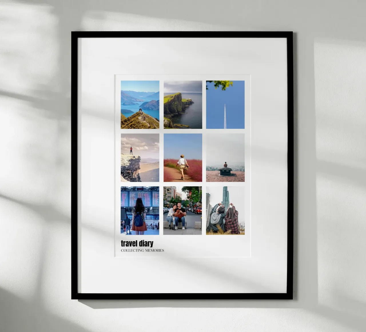 travel diary poster con telaio in legno da be.