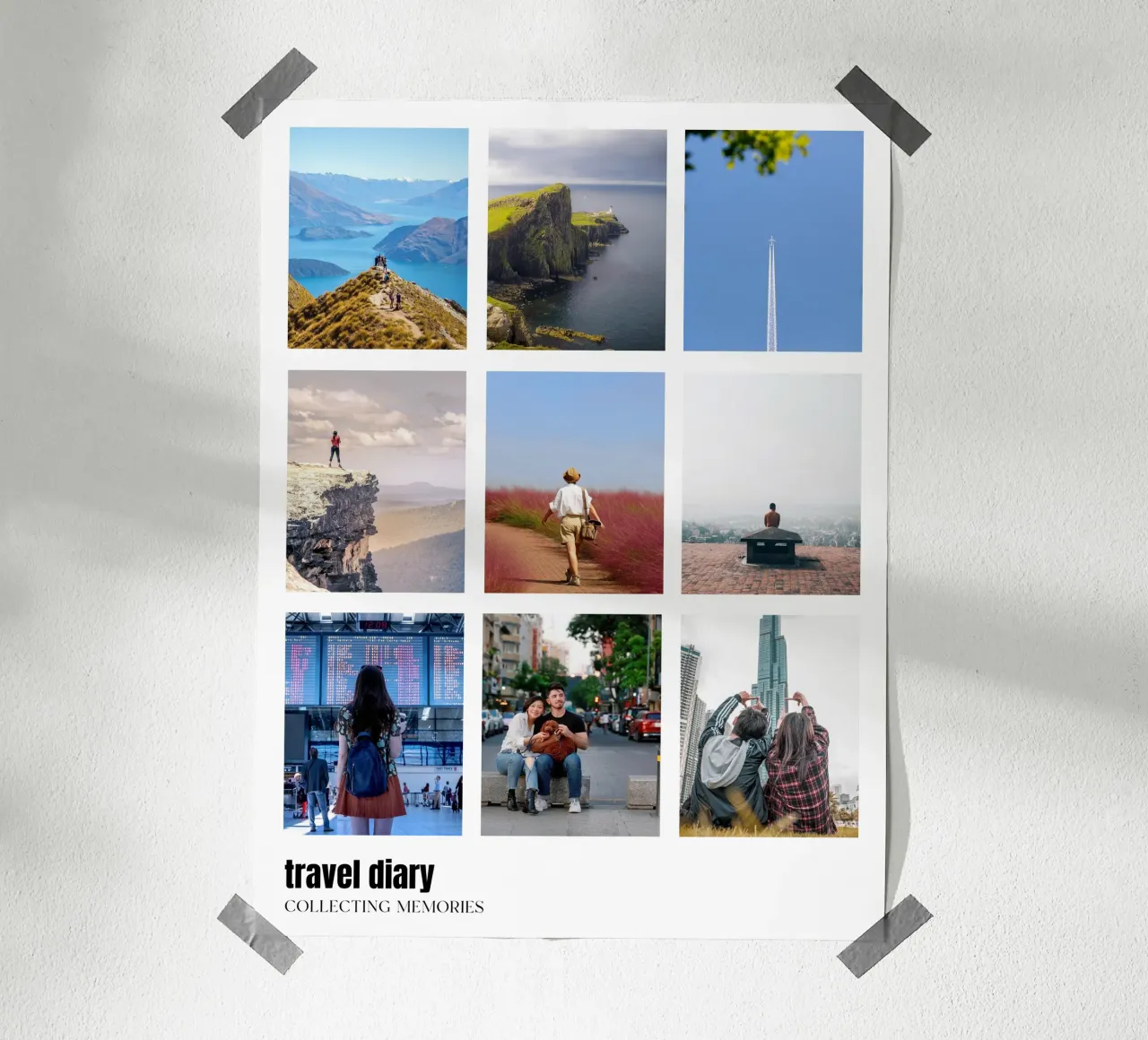 travel diary poster con telaio in legno da be.
