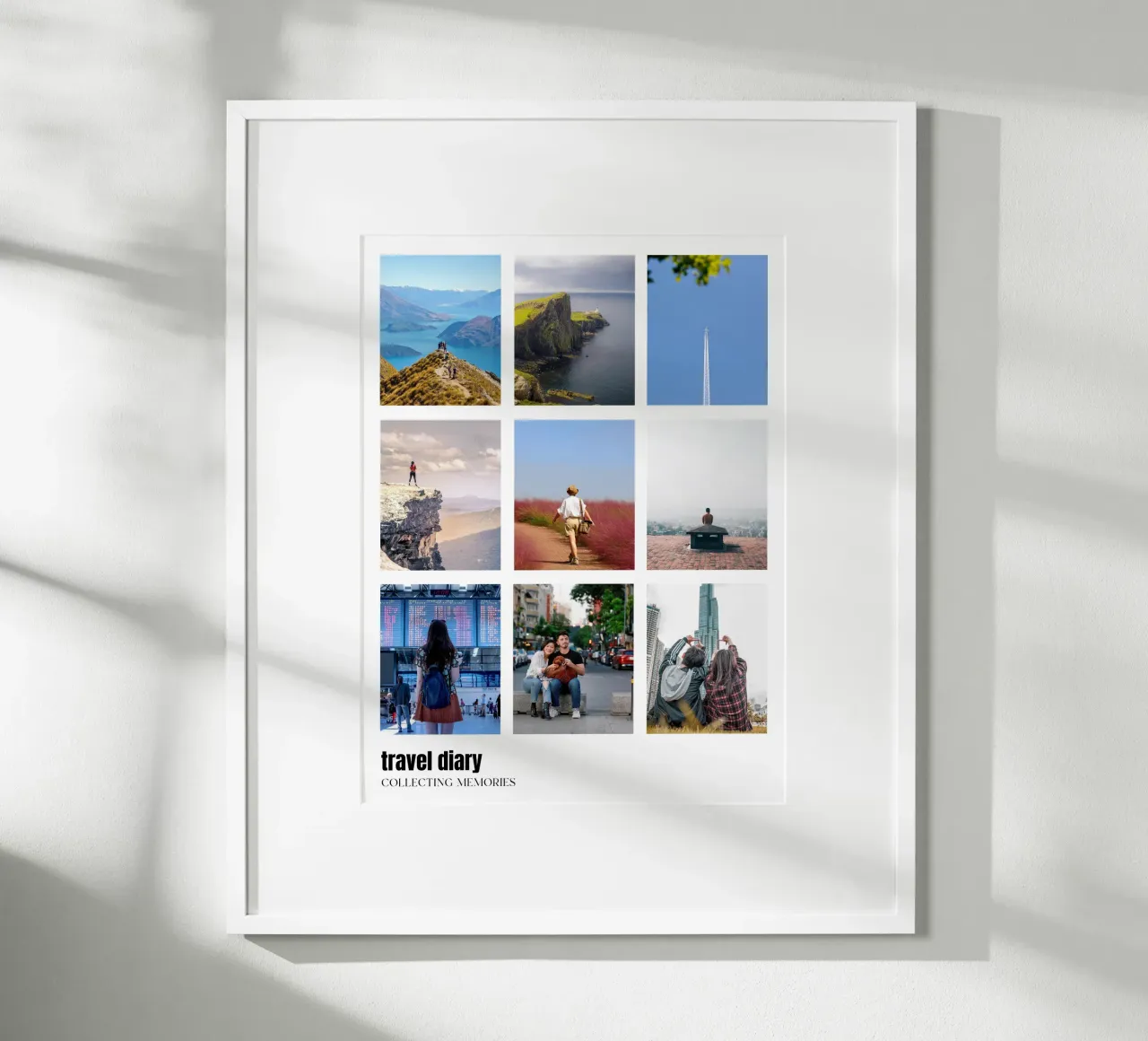travel diary poster con telaio in legno da be.