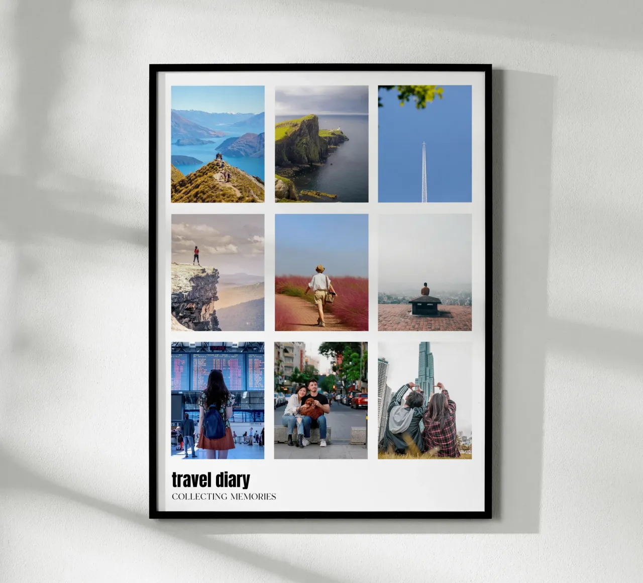 travel diary poster con telaio in legno da be.