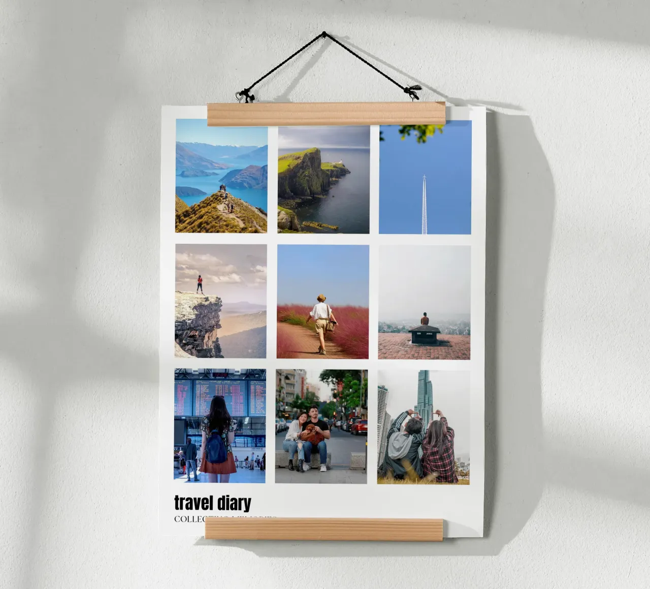 travel diary poster con telaio in legno da be.