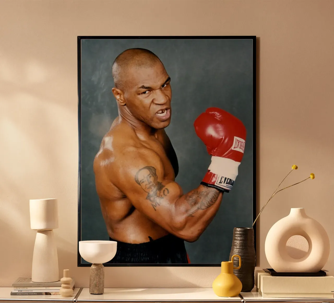 Leggende Boxe Mike Tyson poster con telaio in alluminio da youlisvirgo